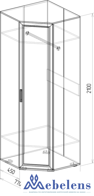 Шкаф угловой 450 Корвет 14